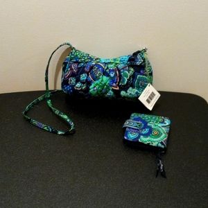 Vera Bradley Frannie cross body bag with wallet Blue Rhapsody  size small
